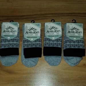 Men’s Grey & Black Wool Mid-Crew Socks - 4 Pack